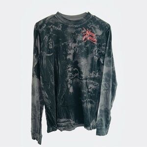 Xtreme Couture Grim Reaper Graphic Blk - Grey Long Sleeve Men Shirt Size Small